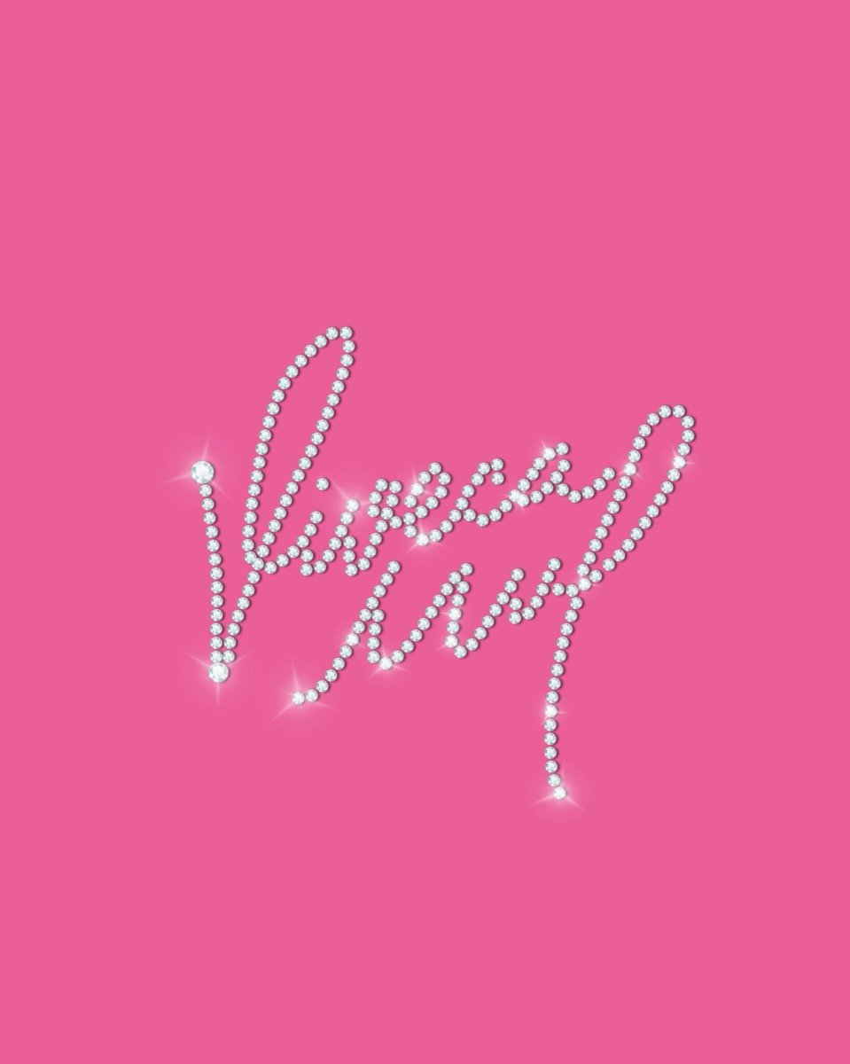 Viveca MNL rhinestone script logo